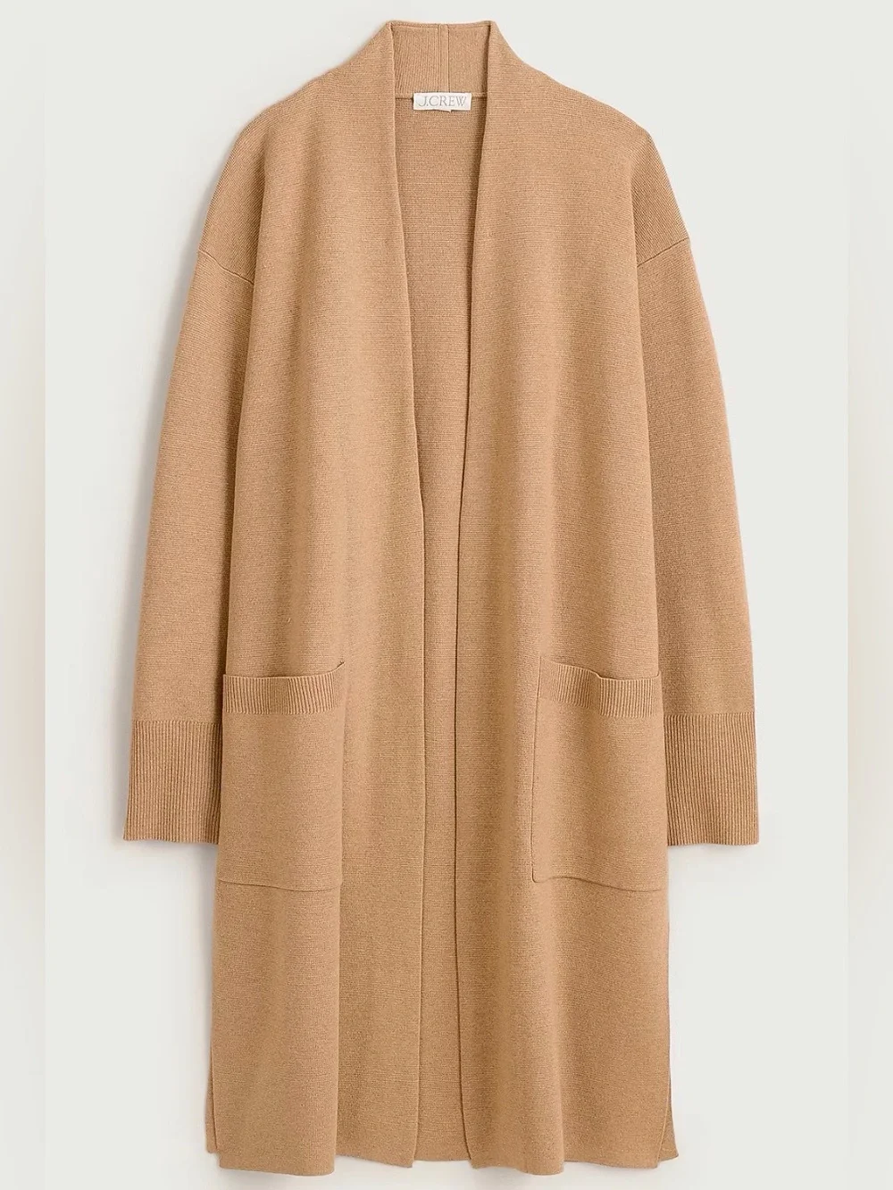 J. Crew Long sweater blazer with side slits - Hthr Khaki